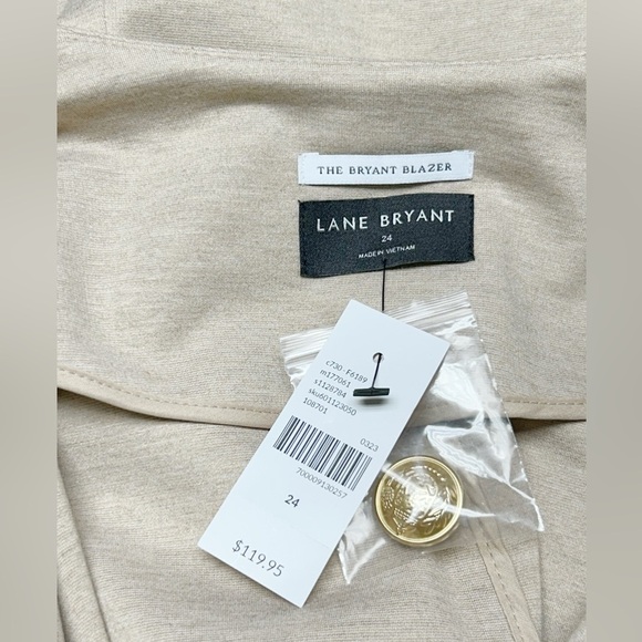 Lane Bryant Ponte Bryant Collarless Blazer Size 24 3X Oatmeal Heather NWT - Picture 5 of 8